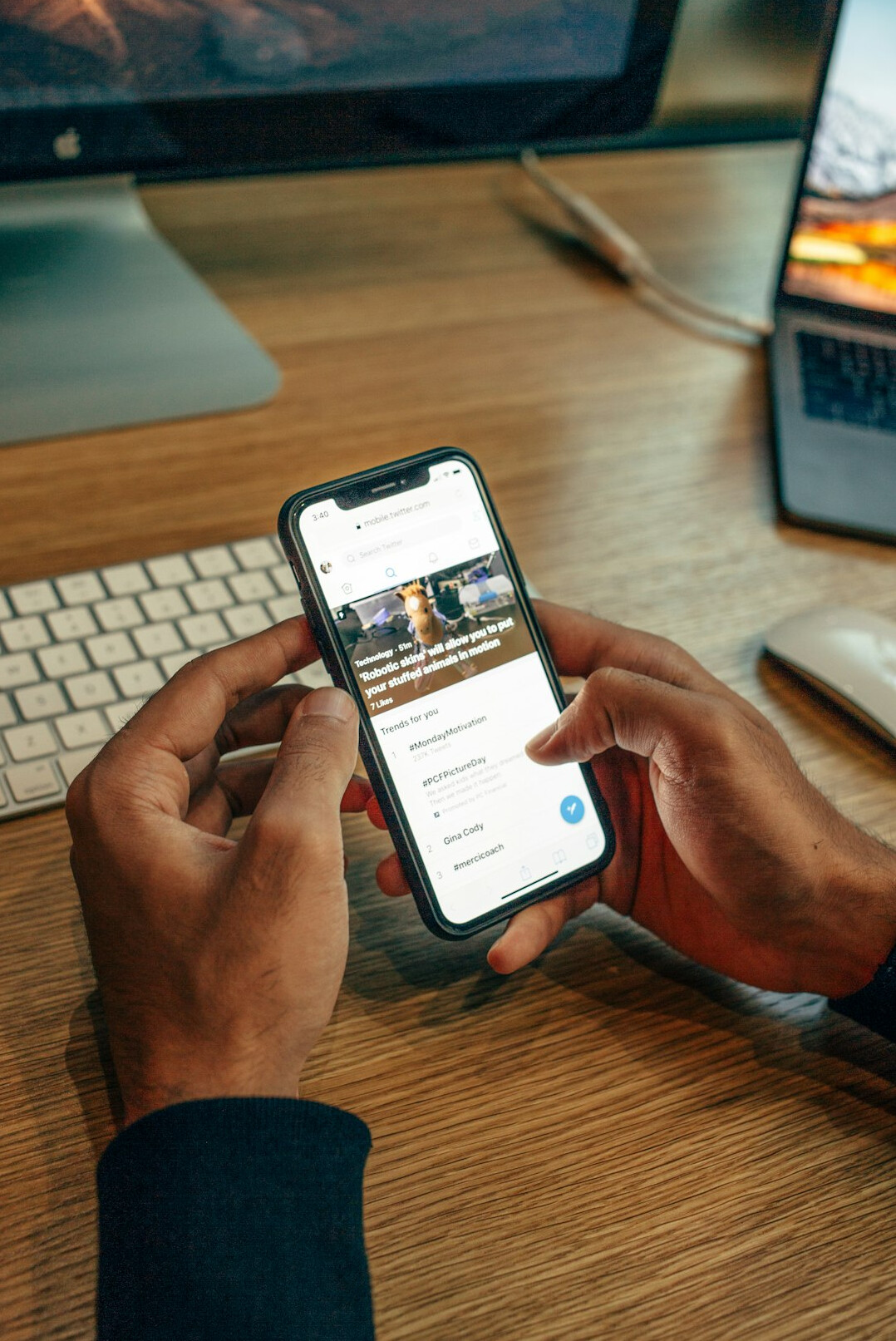 person using smartphone apps