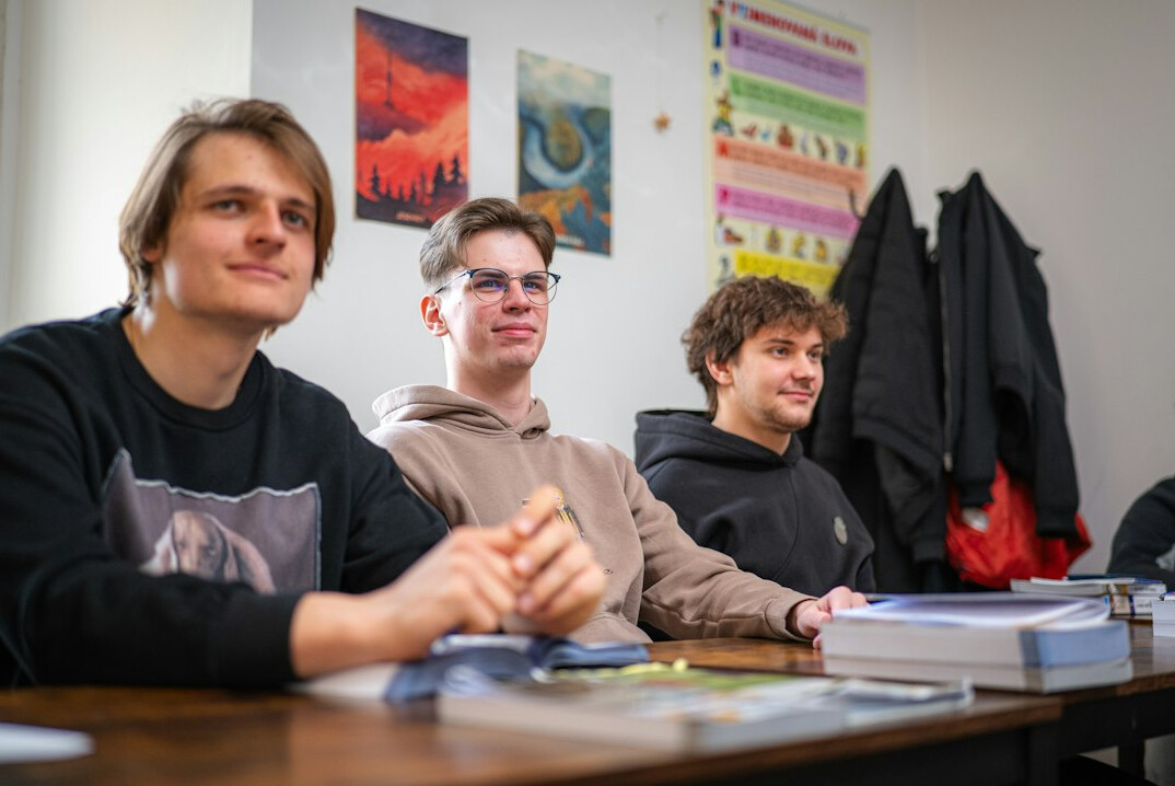 programming students in classroom